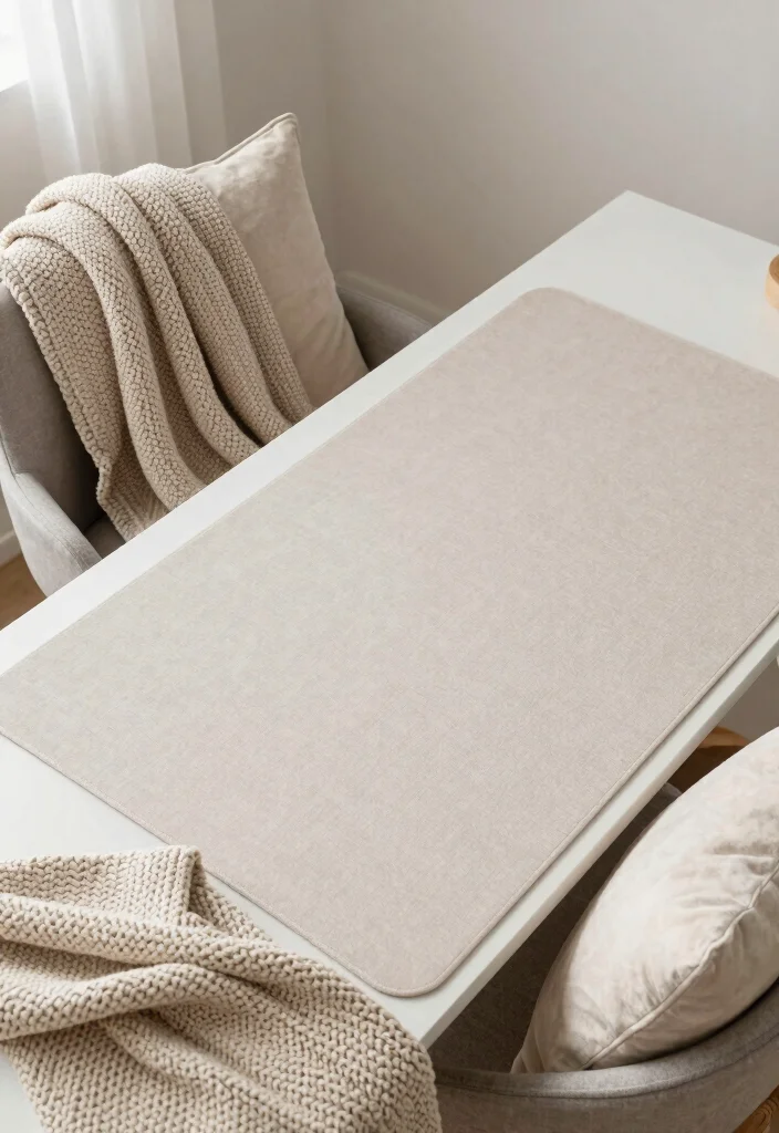 10 Aesthetic Desk Decor Ideas for Soft Focus and Inspiration 2. Soft Textile Touches 0