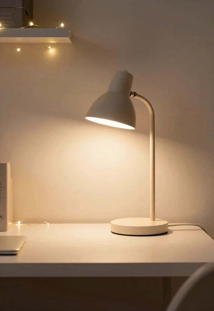 10 Aesthetic Desk Decor Ideas for Soft Focus and Inspiration 4. Functional Yet Aesthetic Lighting 0