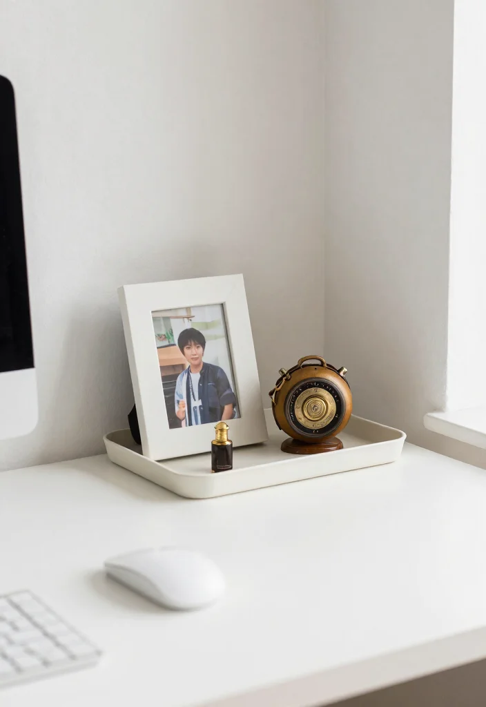 10 Aesthetic Desk Decor Ideas for Soft Focus and Inspiration 6. Personalize with Meaningful Keepsakes 0