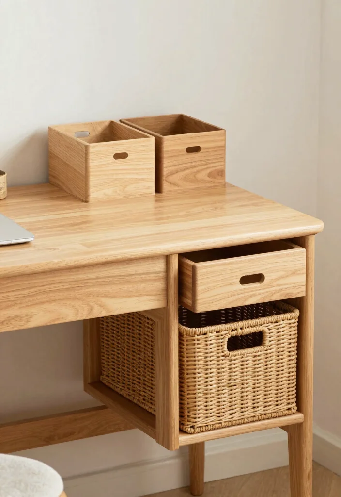 10 Aesthetic Desk Decor Ideas for Soft Focus and Inspiration 7. Utilize Stylish Storage Solutions 0