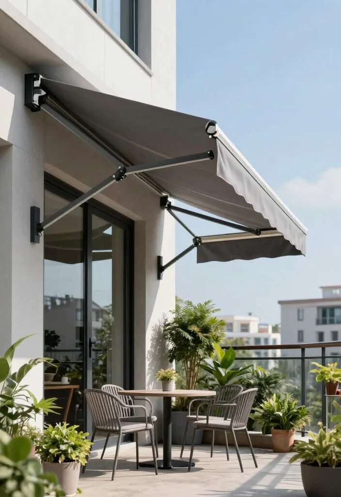 10 Balcony Covering Ideas for Shade and Laid Back Comfort 2. Retractable Awnings 0