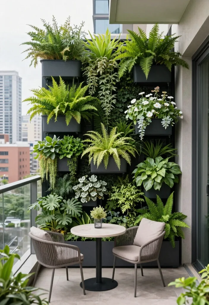 10 Balcony Covering Ideas for Shade and Laid Back Comfort 3. Lush Vertical Gardens 0