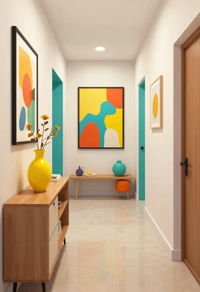 10 Bloxburg Hallway Ideas for Cozy Modern Builds 7. Colorful Accents 0