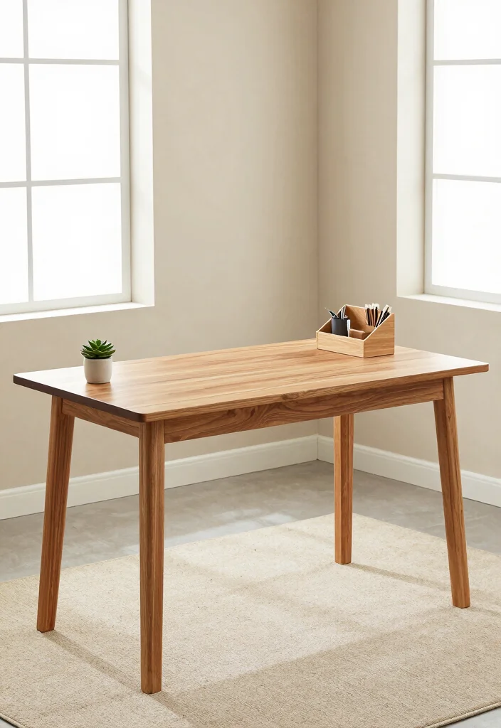 10 Computer Desk Ideas for Clean and Focused Setups 3. Minimalist Desk with Natural Elements 0