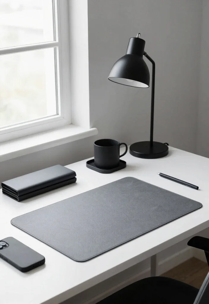 10 Computer Desk Ideas for Clean and Focused Setups 4. Monochromatic Desk Decor 0