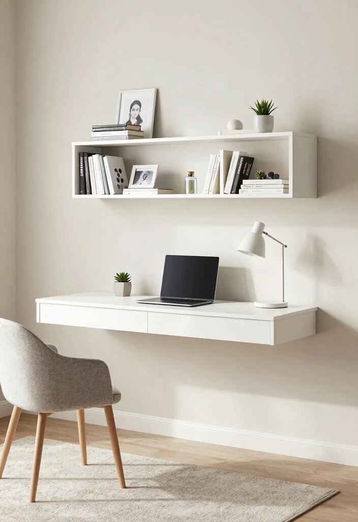 10 Corner Desk Ideas for Cozy Bedroom Work Zones 1. Minimalist Floating Desk 0