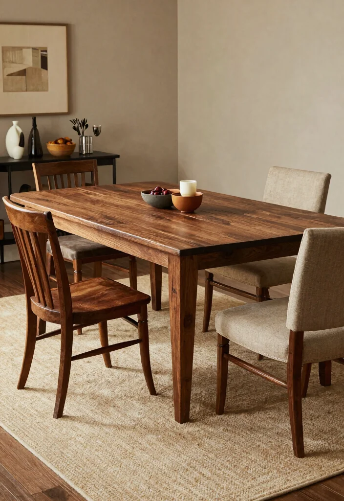 10 Dark Dining Room Ideas with Intimate Evening Mood 8. Layered Furniture for Depth and Comfort 0