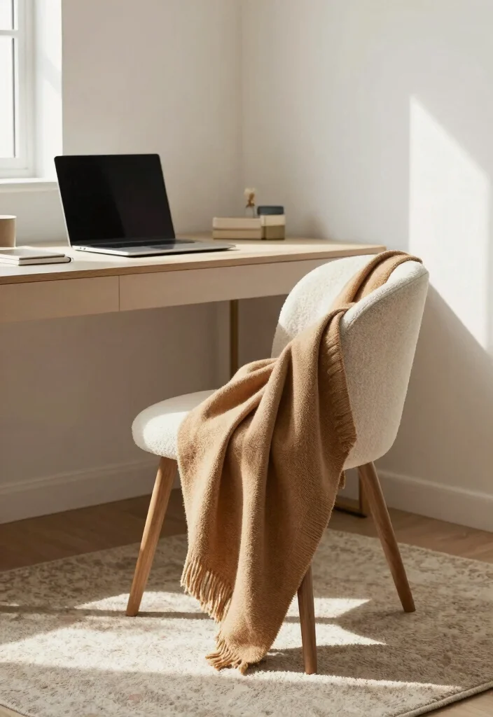 10 Desk Decor Ideas for Cozy Aesthetic Work Corners 7. Soft Textures for Comfort 0