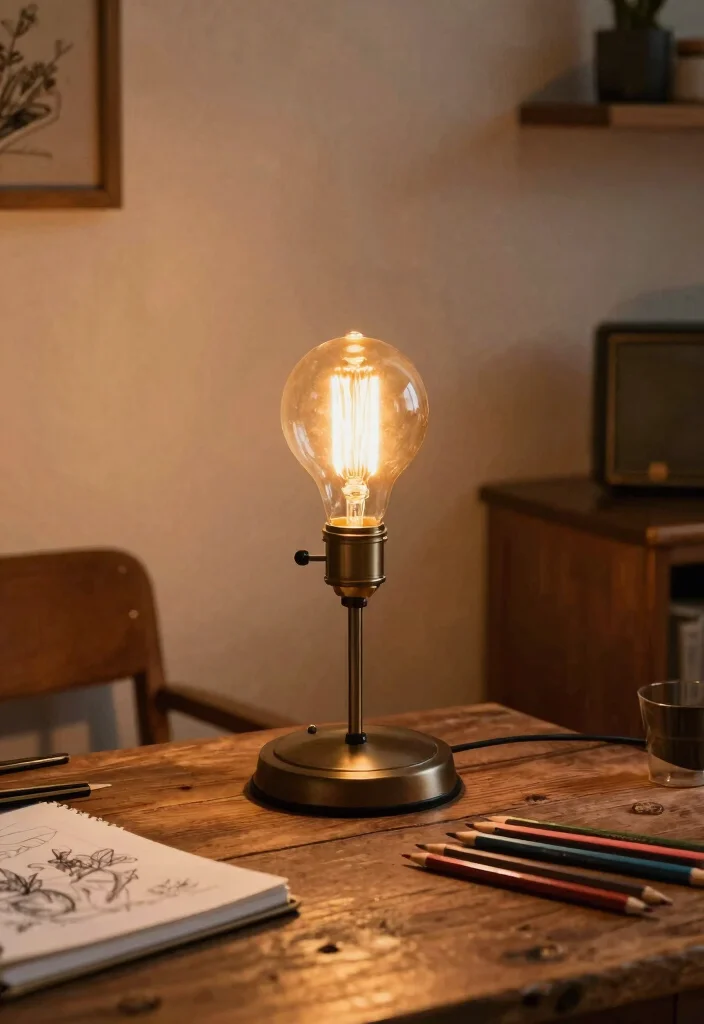 10 Desk Lighting Ideas for Warm Evenings and Late Work 2. Vintage Inspired Edison Bulbs 0