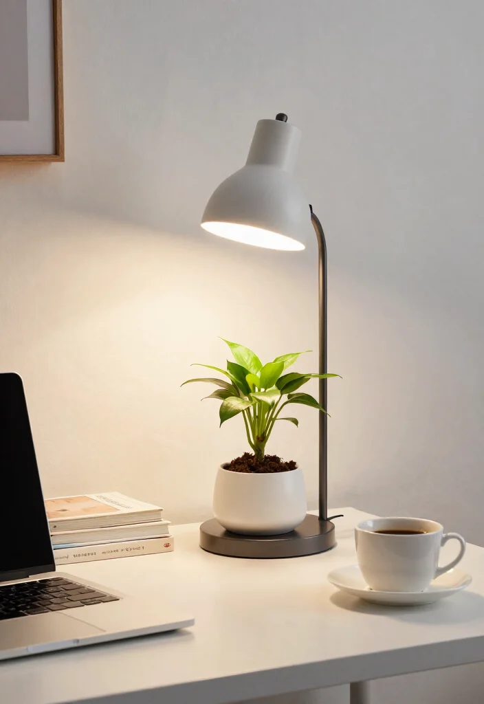 10 Desk Lighting Ideas for Warm Evenings and Late Work 5. Biophilic Designs with Plant Lamps 0