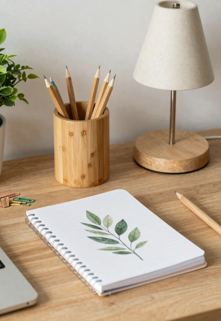10 Desk Makeover Ideas to Refresh Tired Work Corners 4. Eco Friendly Desk Accessories 0