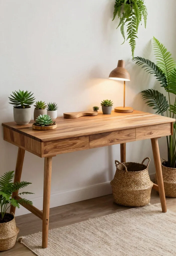 10 Desk Setup Ideas for Work Study and Creative Flow 3. Nature Inspired Workspace 0