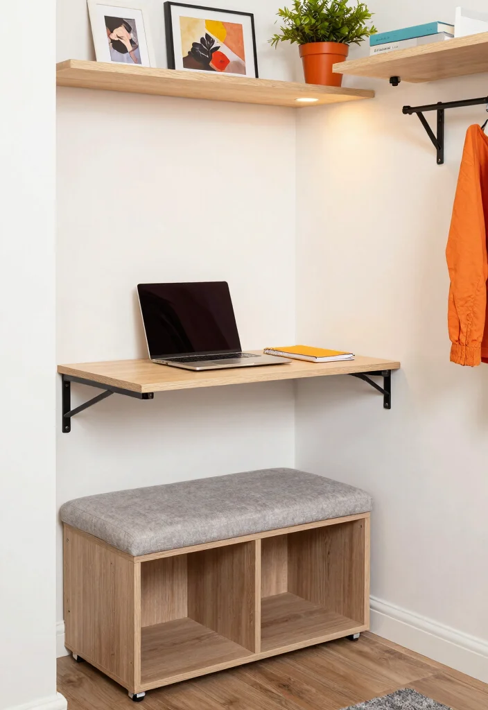 10 Desk in Closet Ideas for Hidden and Quiet Workspaces 2. Multifunctional Furniture Solutions 0