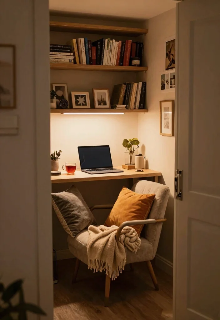 10 Desk in Closet Ideas for Hidden and Quiet Workspaces 3. Cozy Reading Nook Conversion 0
