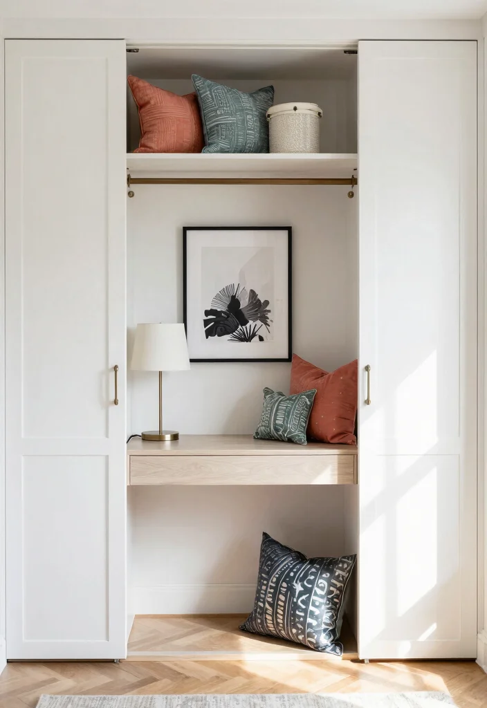 10 Desk in Closet Ideas for Hidden and Quiet Workspaces 8. Stylish Closet Office Aesthetics 0