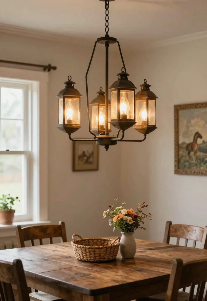 10 Dining Room Chandelier Ideas for Soft Statement Lighting 5. Vintage Lantern Chandelier 0