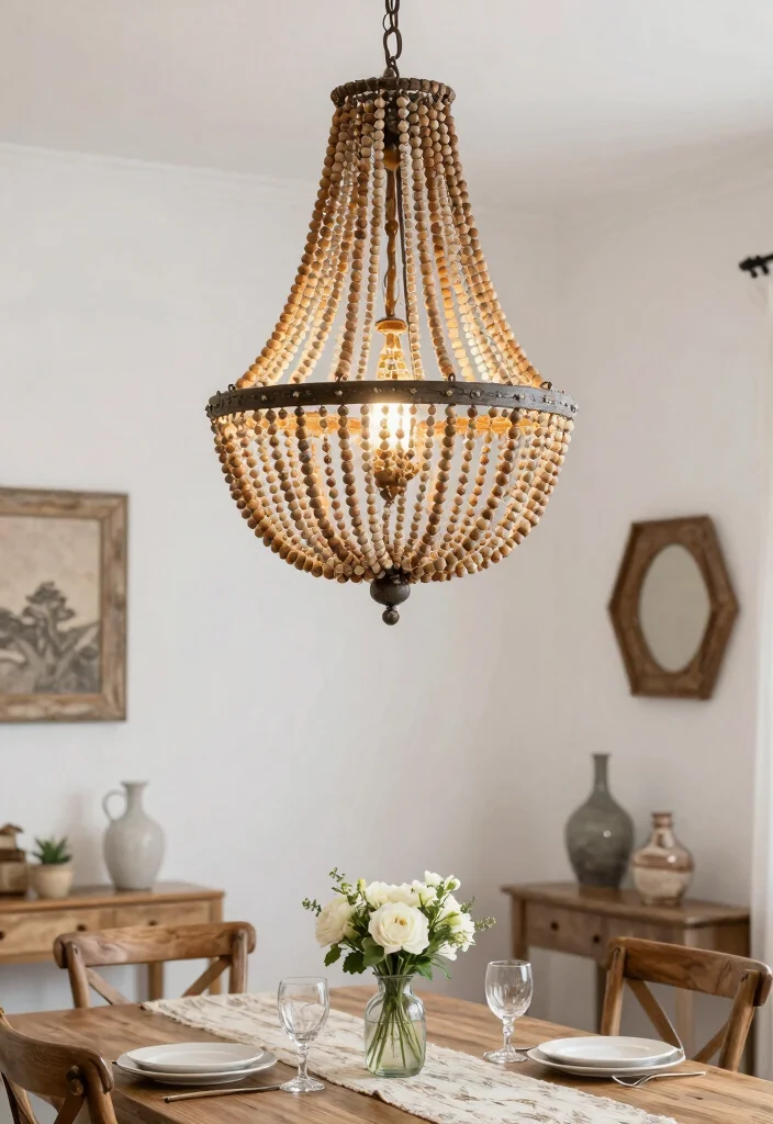 10 Dining Room Chandelier Ideas for Soft Statement Lighting 6. Beaded Chandelier Delight 0