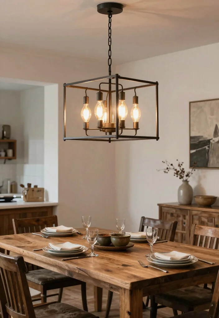 10 Dining Room Chandelier Ideas for Soft Statement Lighting 7. Industrial Style Chandelier 0