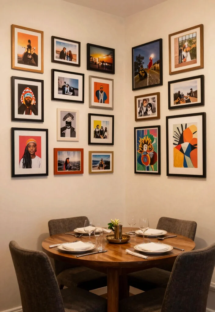 10 Dining Room Corner Ideas to Create Cozy Nooks 10. A Personal Touch with Artwork 0