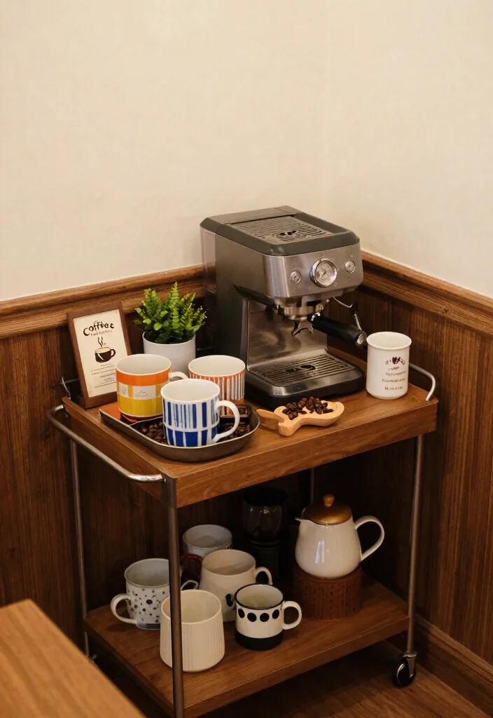 10 Dining Room Corner Ideas to Create Cozy Nooks 6. Create a Mini Coffee Bar 0