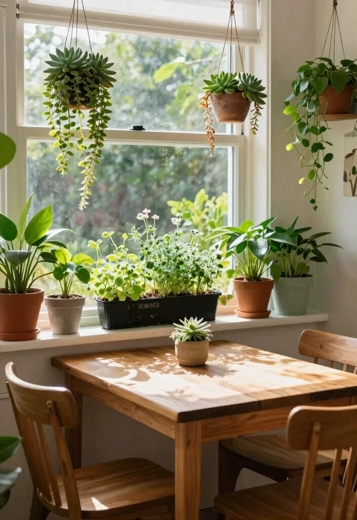 10 Dining Room Corner Ideas to Create Cozy Nooks 8. Incorporate Greenery 0