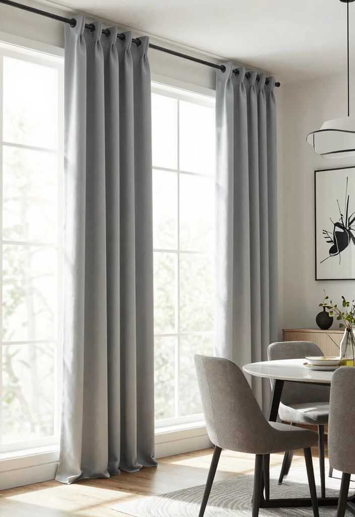 10 Dining Room Curtain Ideas for Gentle Light and Privacy 4. Recycled Polyester Curtains for Eco Conscious Living 0