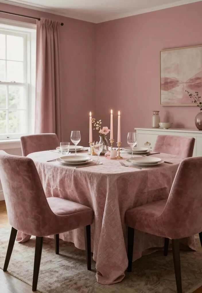 10 Dining Room Paint Color Ideas That Feel Calm and Timeless 10. Dusty Rose 0