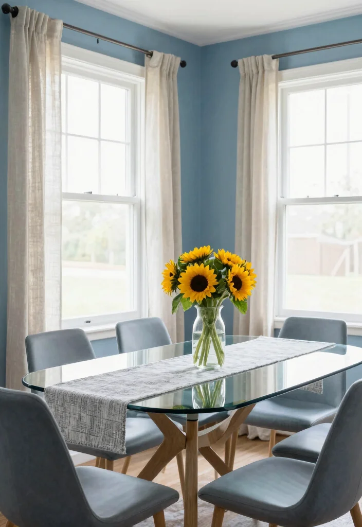 10 Dining Room Paint Color Ideas That Feel Calm and Timeless 2. Tranquil Blue 0