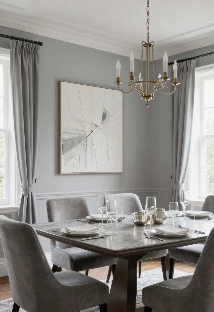 10 Dining Room Paint Color Ideas That Feel Calm and Timeless 5. Soft Gray 0