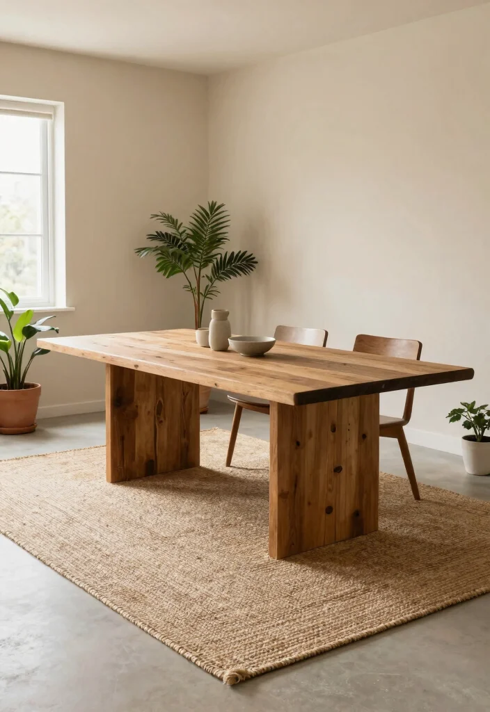 10 Dining Room Rug Ideas That Anchor the Space Naturally 1. Sustainable Jute Rugs for Natural Elegance 0