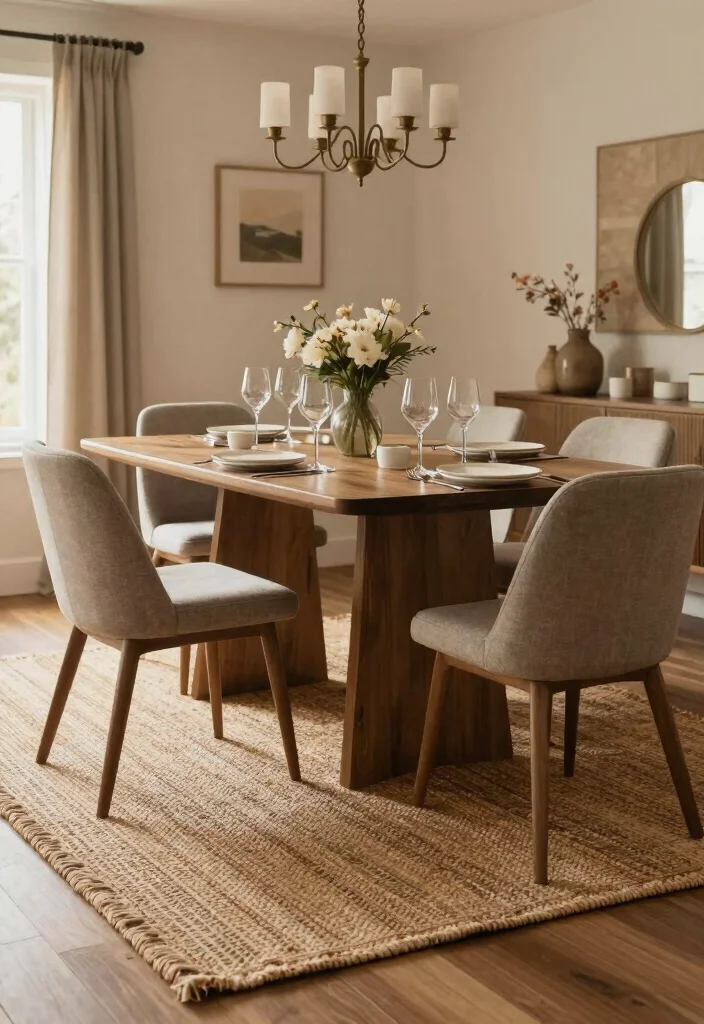 10 Dining Room Rug Ideas That Anchor the Space Naturally 2. Handwoven Wool Rugs for Cozy Comfort 0