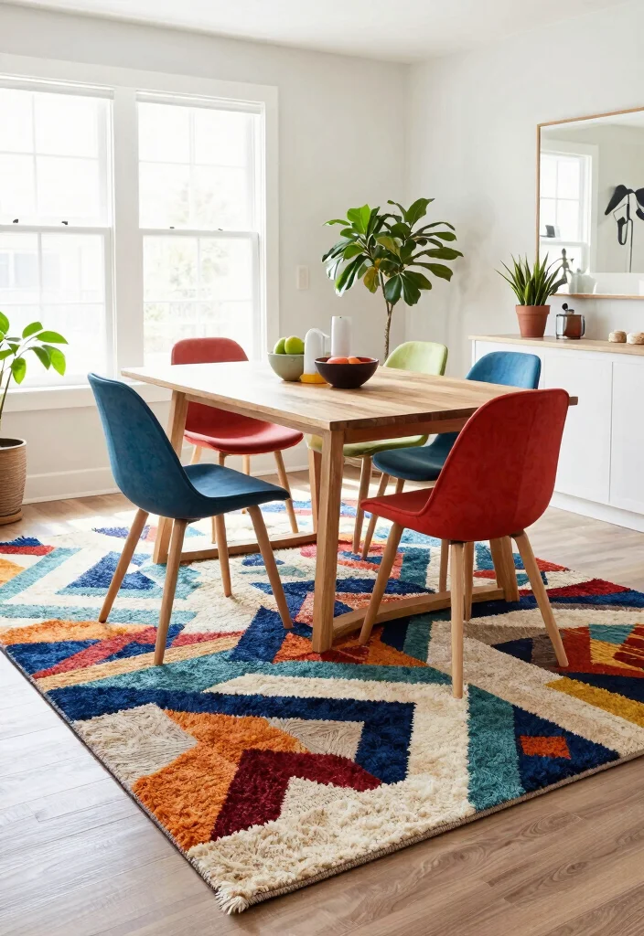 10 Dining Room Rug Ideas That Anchor the Space Naturally 3. Recycled Material Rugs for Eco Conscious Living 0