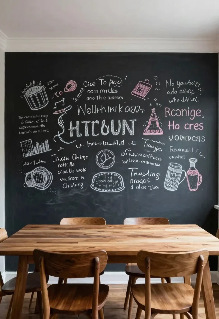 10 Dining Room Wall Ideas for Art and Styled Storage 4. Chalkboard Paint for Customized Menus 0