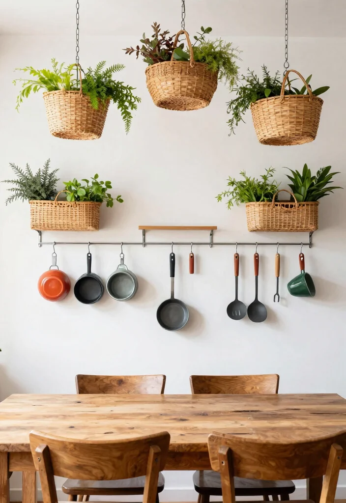 10 Dining Room Wall Ideas for Art and Styled Storage 5. Stylish Hanging Storage Solutions 0