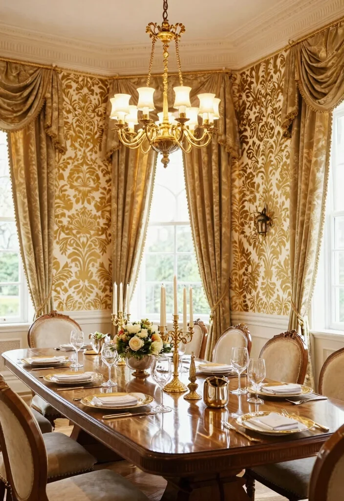 10 Dining Room Wallpaper Ideas That Add Depth and Mood 4. Classic Damask 0