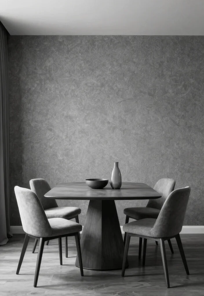 10 Dining Room Wallpaper Ideas That Add Depth and Mood 6. Monochrome Magic 0
