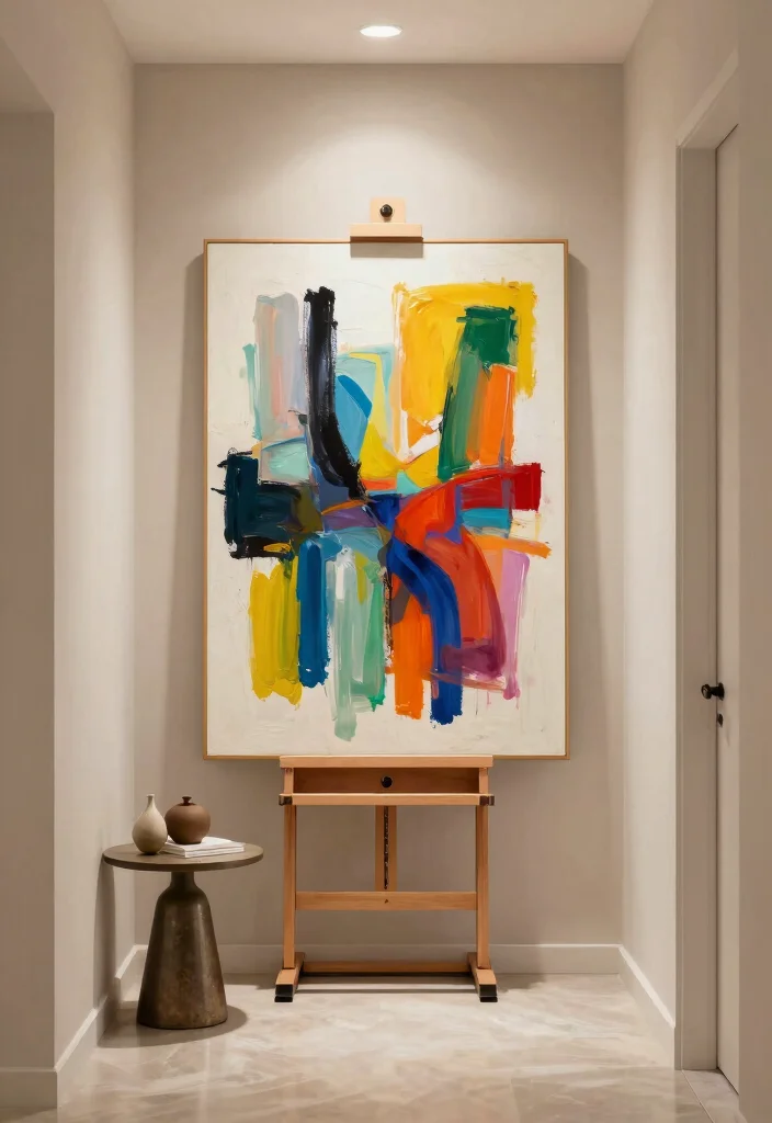 10 End of Hallway Decor Ideas for Subtle Focal Points 6. Unique Art Pieces 0