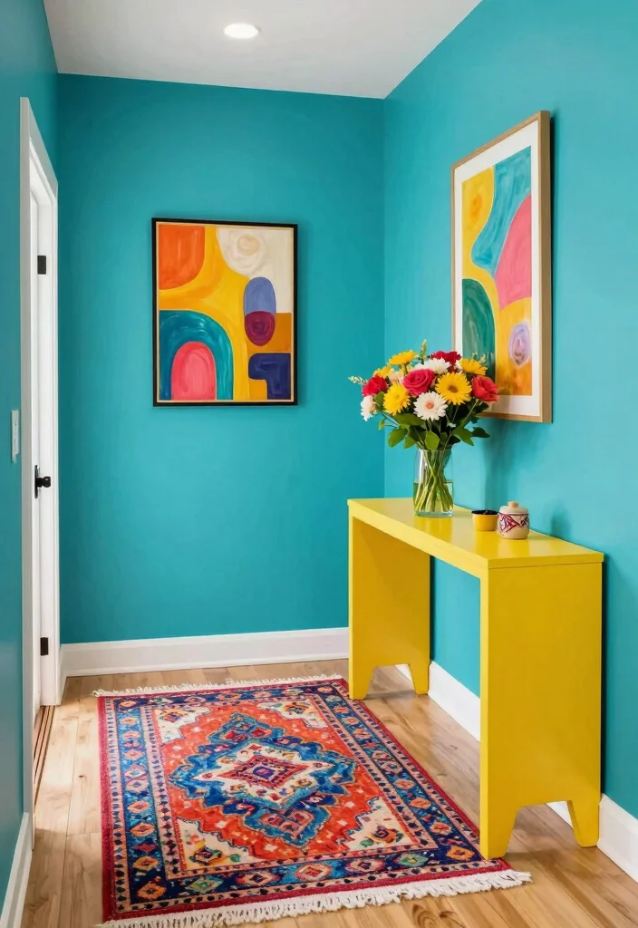 10 Entry Hallway Ideas That Feel Inviting from the First Step 5. Bright and Bold Colors 0