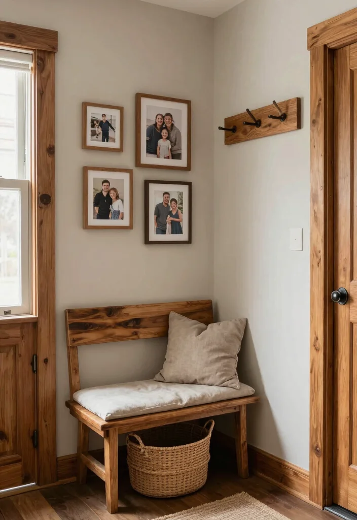 10 Green Hallway Ideas with Soft Natural Color 3. Natural Wood Accents 0