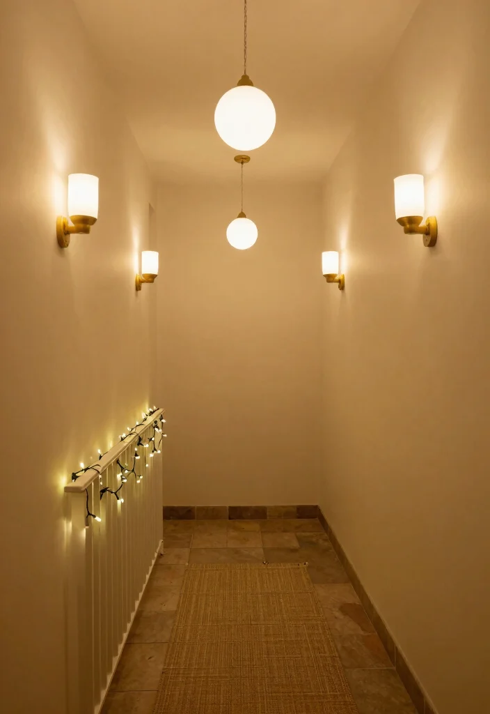 10 Green Hallway Ideas with Soft Natural Color 4. Soft Lighting Solutions 0