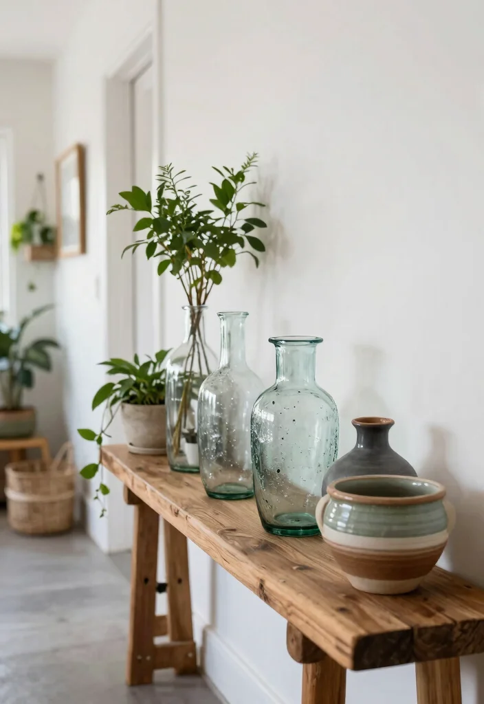 10 Green Hallway Ideas with Soft Natural Color 9. Sustainable Decor Accessories 0