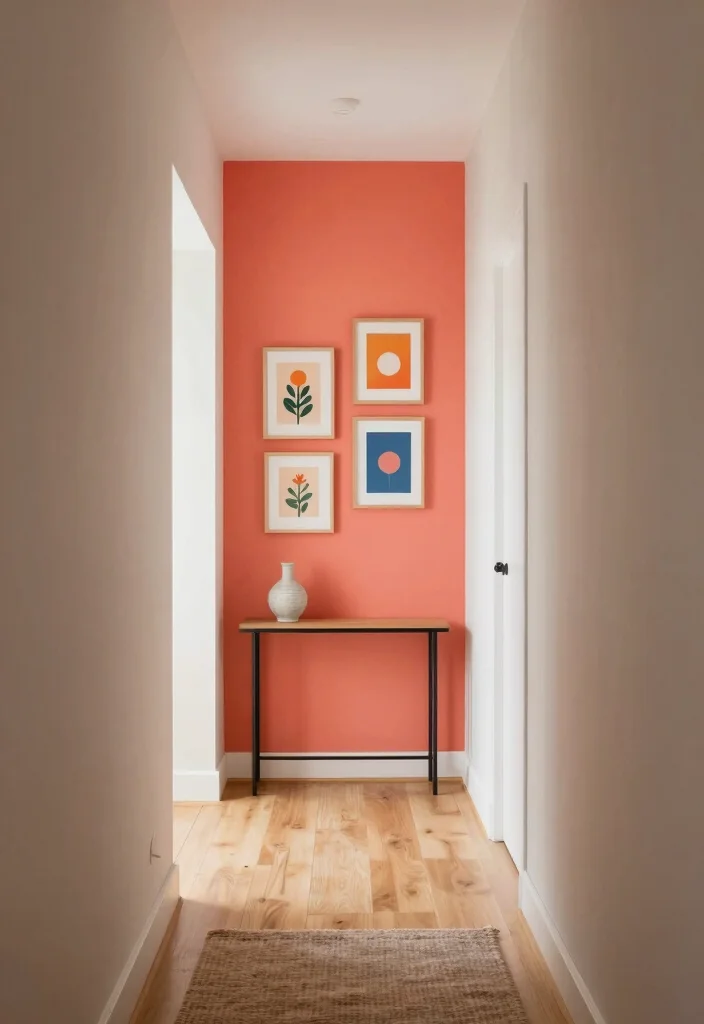 10 Hallway Entry Ideas for Small and Narrow Homes 4. Colorful Accent Walls 0