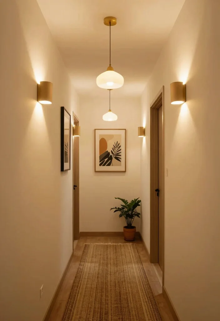 10 Hallway Entry Ideas for Small and Narrow Homes 5. Creative Lighting Solutions 0
