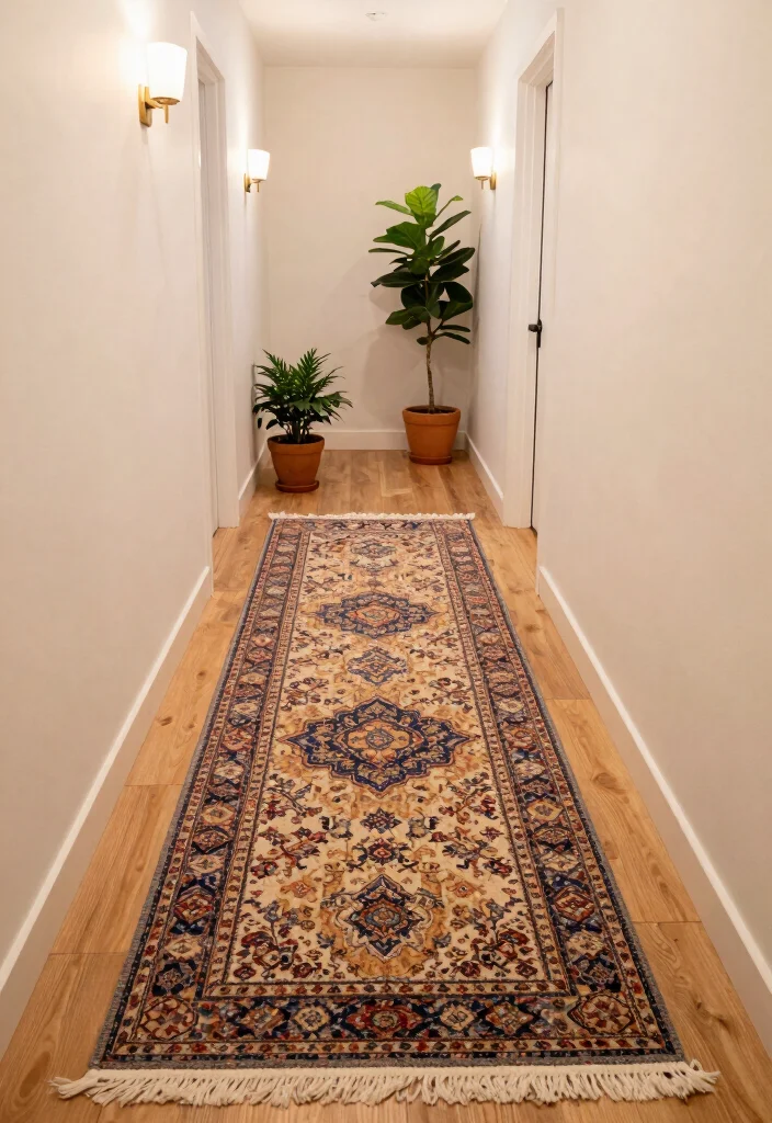10 Hallway Entry Ideas for Small and Narrow Homes 7. Stylish Rugs for Comfort 0