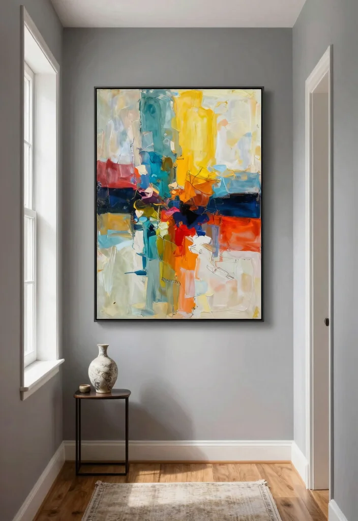 10 Hallway Entry Ideas for Small and Narrow Homes 8. Statement Art Pieces 0