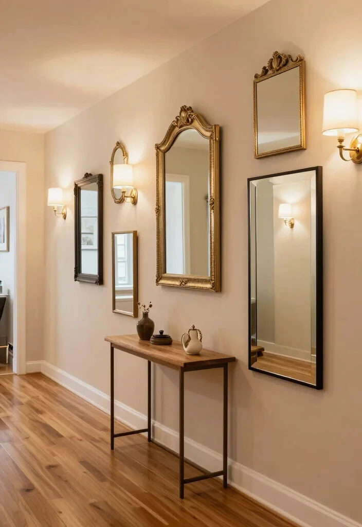 10 Hallway Lighting Ideas for Dark and Awkward Spaces 7. Mirrors to Amplify Light 0