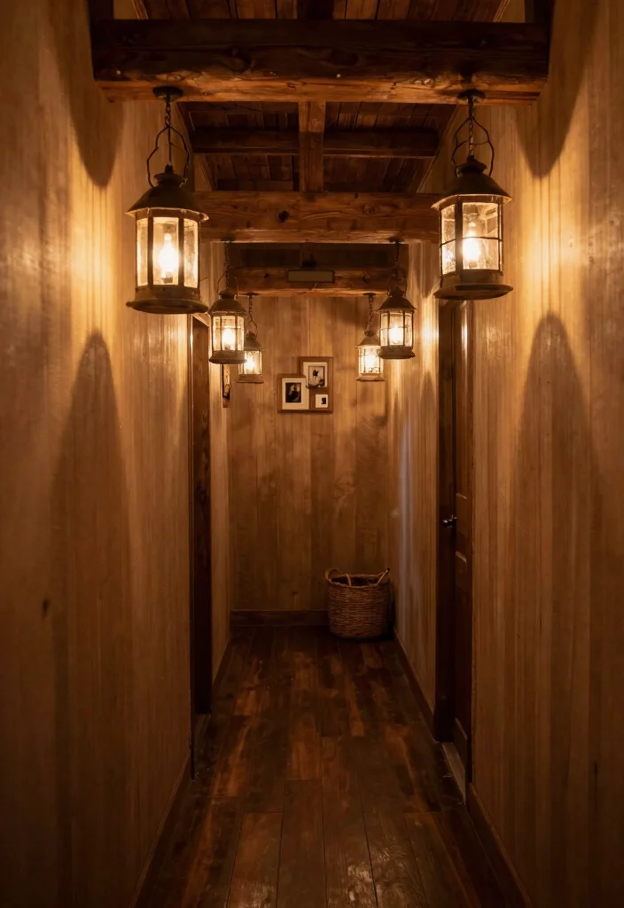 10 Hallway Lighting Ideas for Dark and Awkward Spaces 8. Rustic Lanterns for Warmth 0