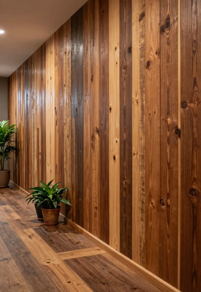 10 Hallway Panelling Ideas for Texture and Character 1. Reclaimed Wood Panels 0