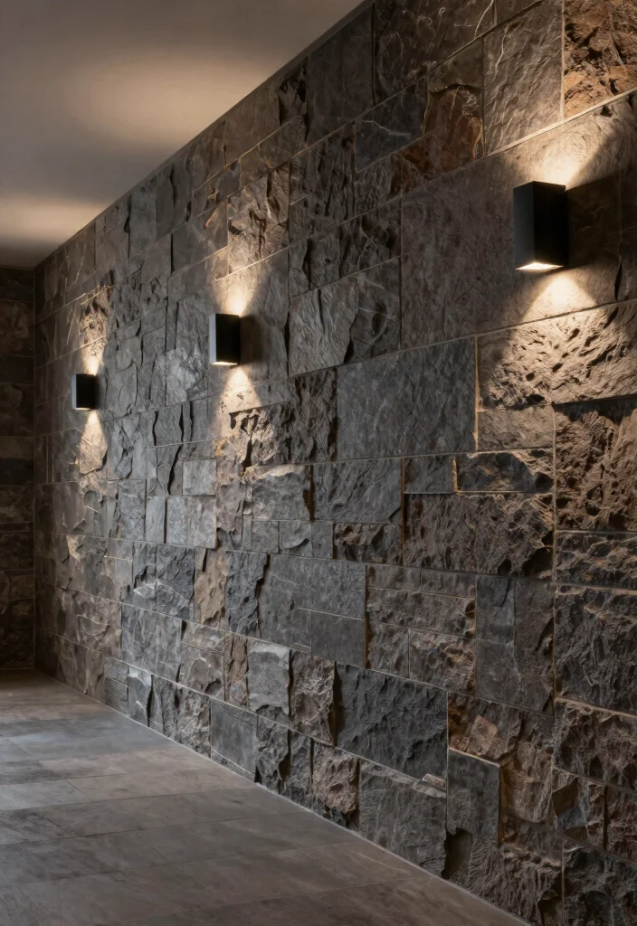 10 Hallway Panelling Ideas for Texture and Character 7. Stone or Brick Feature Walls 0