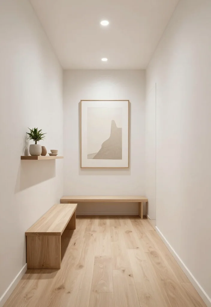 10 Long Entry Hallway Ideas with Balanced Styling 1. Streamlined Minimalism 0